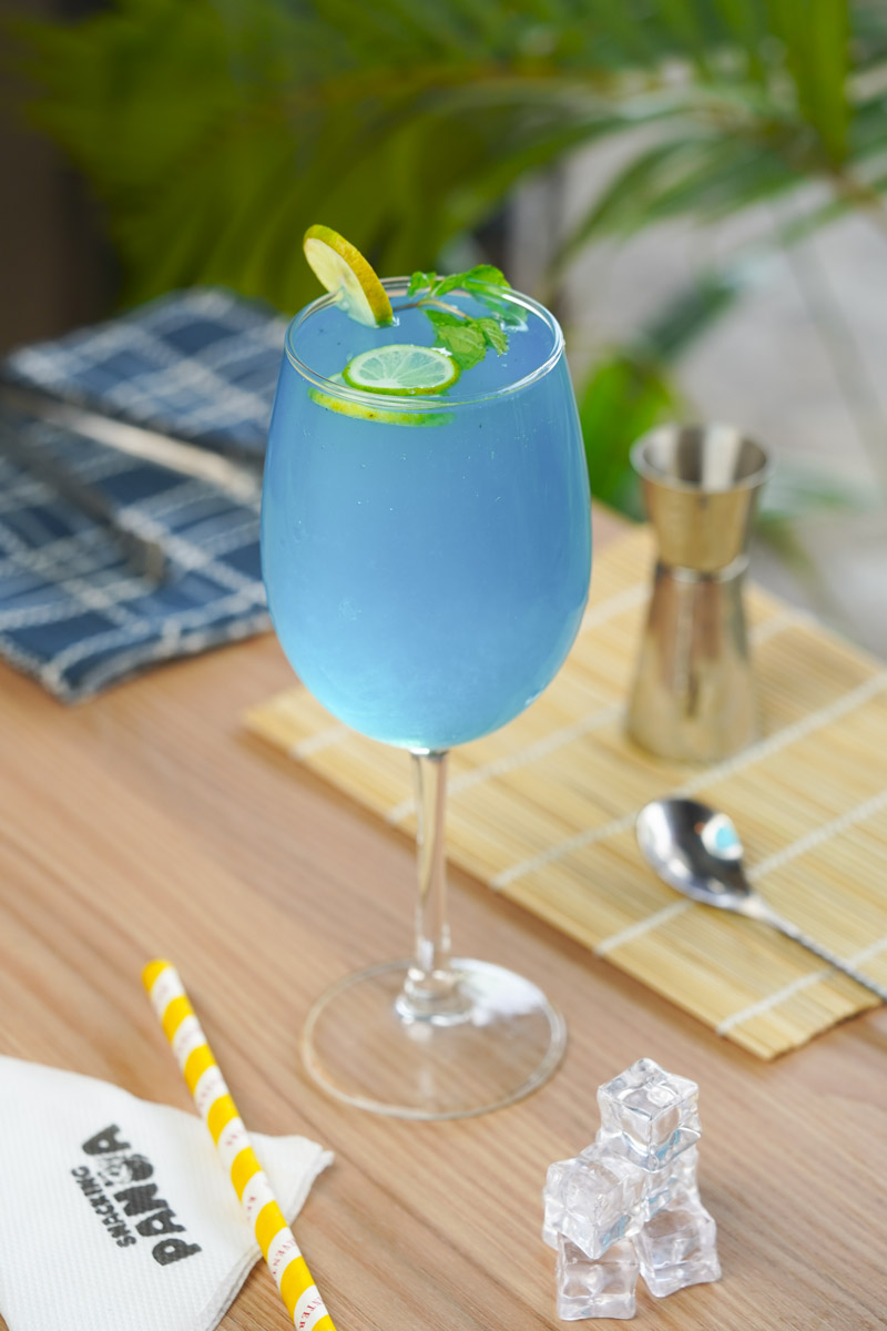 blue lagoon mocktail photography